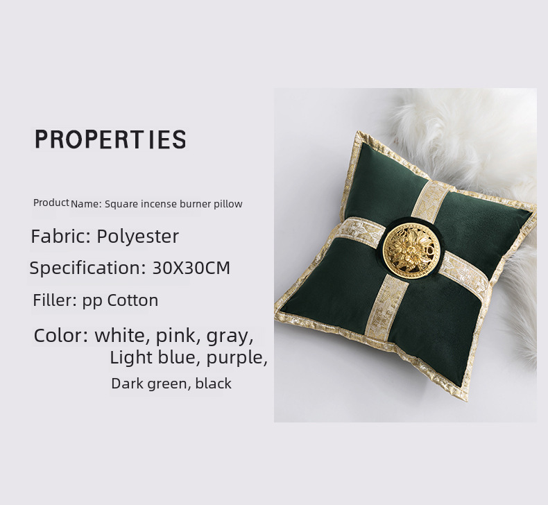 Cross-Border explosion European and American creative incense burner seat pillow aromatherapy pillow with core Middle East luxury home decoration ince_voghion.com