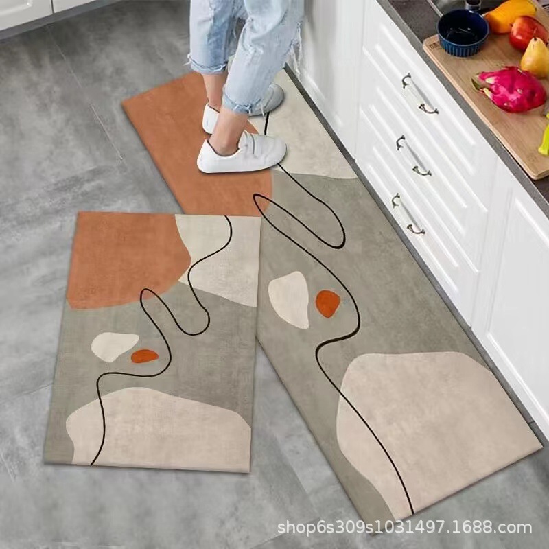 Alfombra de piso de cocina fábrica al por mayor puerta larga alfombra antideslizante alfombra de cocina alfombra de puerta de dibujos animados del hogar estera de la puerta