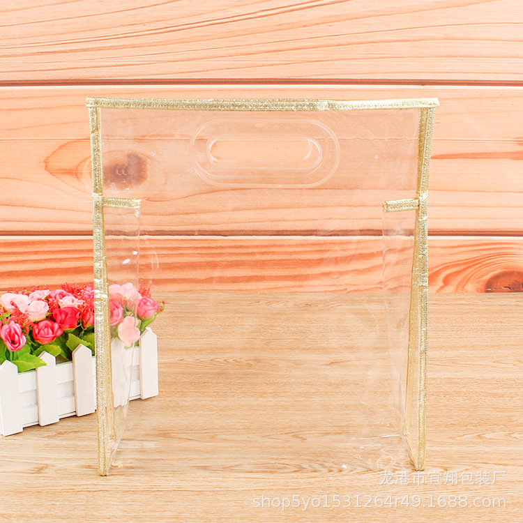 厂家定 制美妆透明塑料PVC化妆品拉链洗漱用品收纳袋车缝印logo