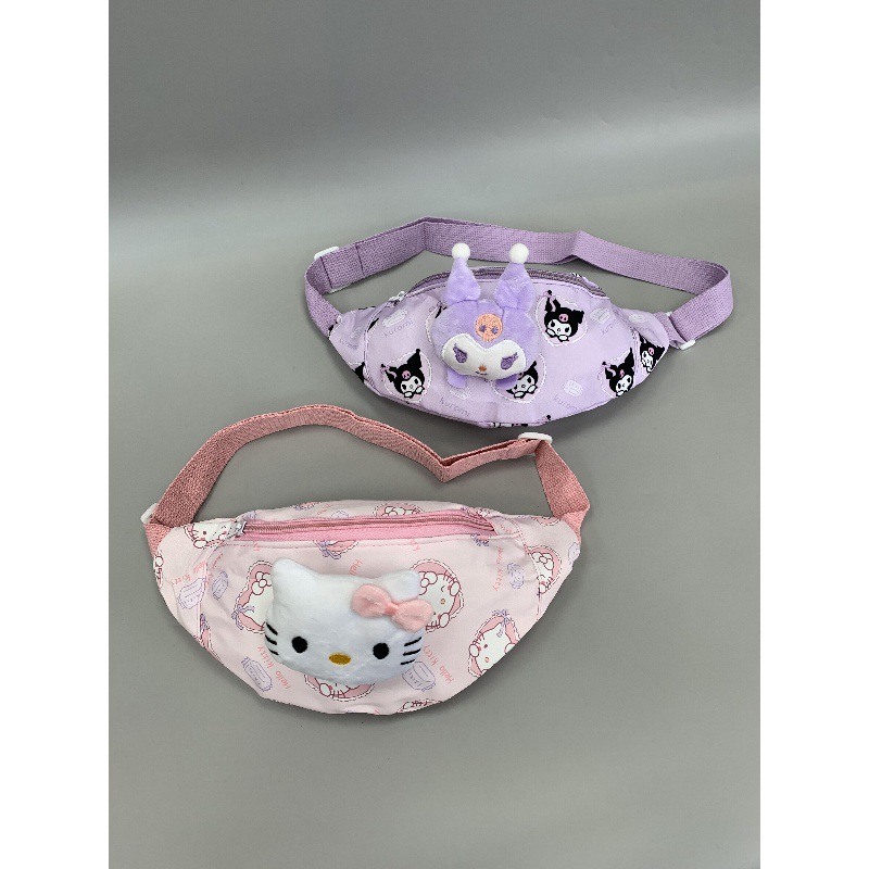 Export overstock children's waist bag, lightweight crossbody bag for babies, cute cartoon chest bag for little girls