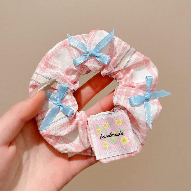 Ballet estilo encaje intestino grueso lazo para el cabello de alto valor con cola de caballo cuerda para el cabello flor para la cabeza niña de verano bola cabeza cuerda para el cabello accesorios para el cabello