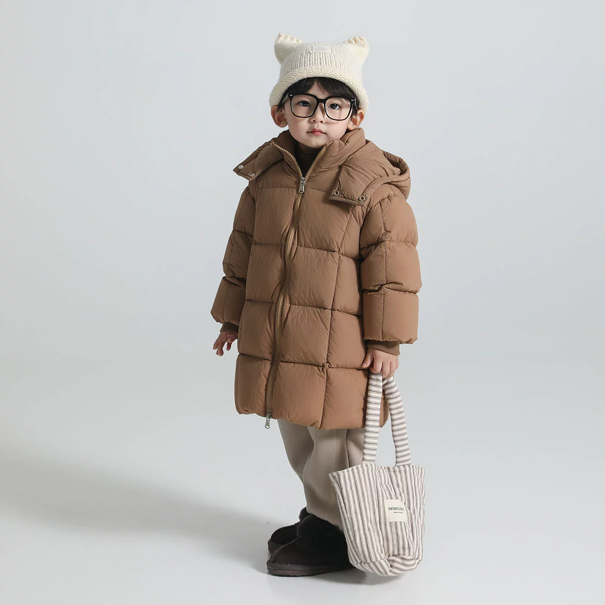 Детский теплый fashionable пуховик с капюшоном для мужчин и женщин, увеличенная толщина, детская одежда
