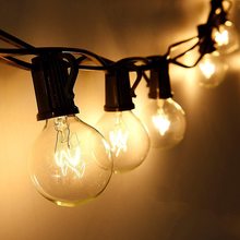 复古g40灯串欧规美规钨丝灯泡插电户外节日装饰氛围灯串