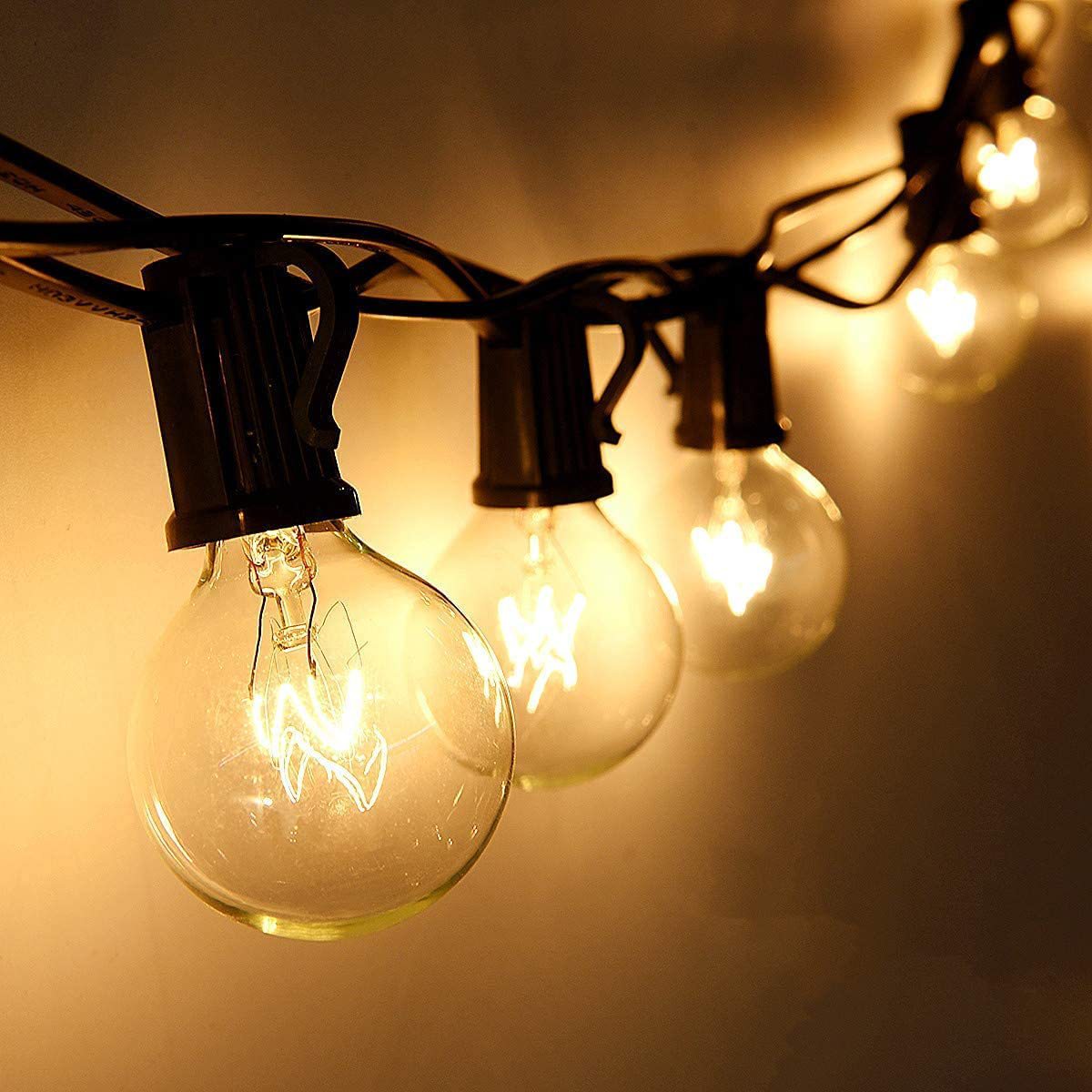 复古g40灯串欧规美规钨丝灯泡插电户外节日装饰氛围灯串