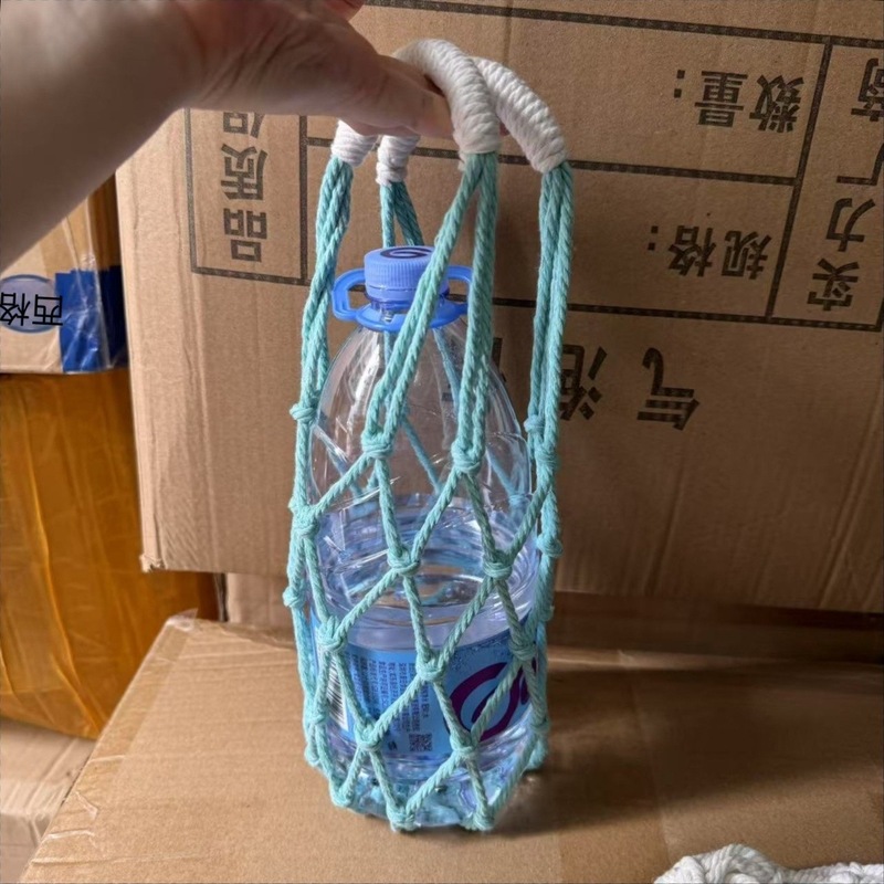 手編み網兜カップカバー携帯カップミルクティーコーヒーカップ袋通用環境保護吊り下げ式手提げ袋現在|undefined
