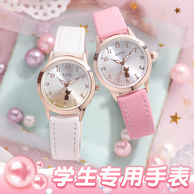 Watch Women's ins High Appearance Value Korean Style Simple Temperament All-match Fashion Women's Waterproof Quartz Watch for Junior High School Students