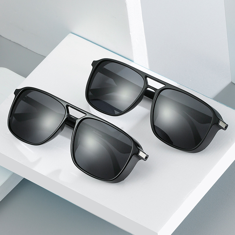 Suministro directo de fábrica nuevo doble haz PC gafas de sol polarizadas Ocio Deportes hombres gafas de sol cuadrado transfronterizo