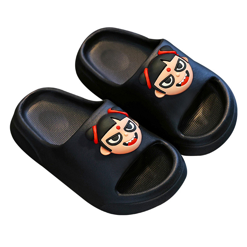 Nezha pantuflas zapatillas para niños verano nuevo estilo dibujos animados fondo suave interior bebé zapatos de playa sandalias