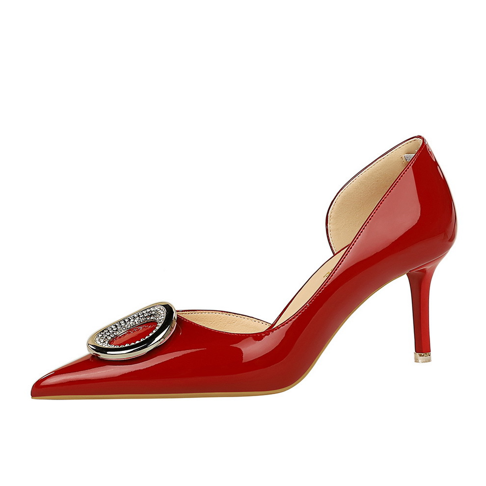 Stiletto Pumps Damen High Heels Mit Spitzer Kappe Aus Lackleder_voghion.com