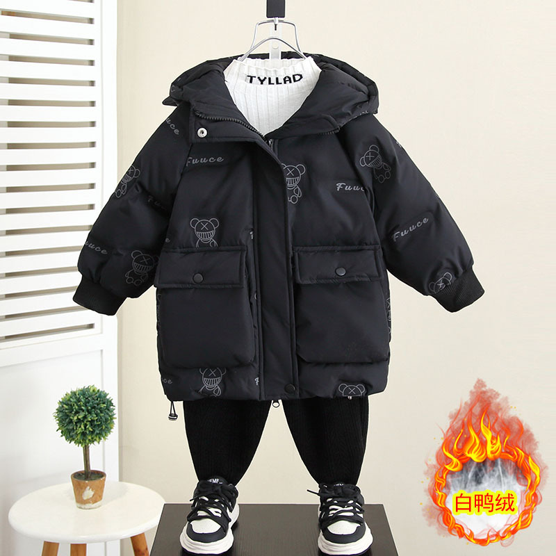 6871 chaqueta de plumón para niños invierno 2024 nueva ropa para niños ropa de pan gruesa y desechable ropa de invierno para bebés pato blanco