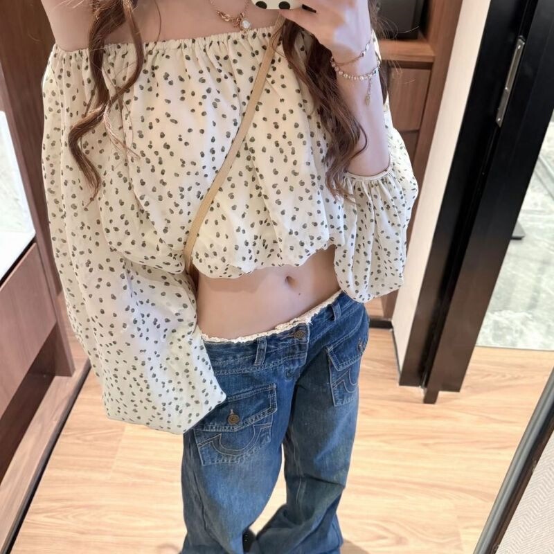 [Original Fabric + Lining] French-Style One-Shoulder Polka Dot Top for Women, New Spring 2026 Model
