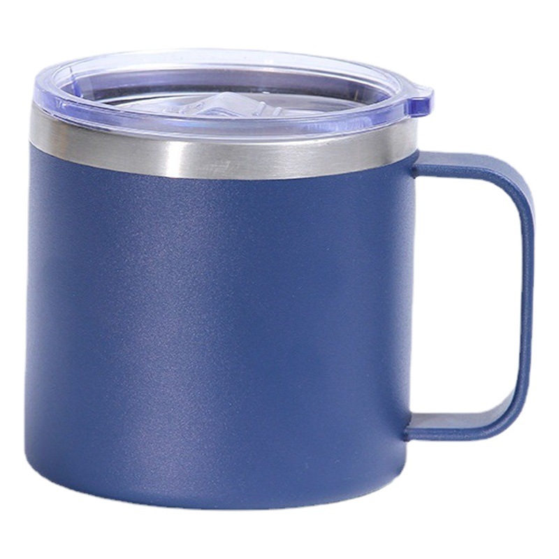 Taza de acero inoxidable de 12oz14oz transfronteriza Taza de manija de oficina doméstica americana Taza de café de doble capa de aislamiento y refrigeración