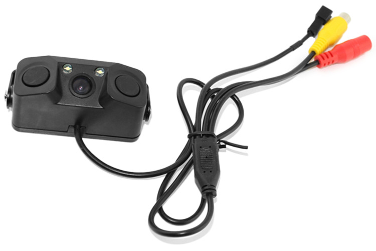Integrated Reversing Camera System with Smart Reversing Radar, No-Drill Installation, Three-In-One Camera, Radar Image, Alarm, and Sound