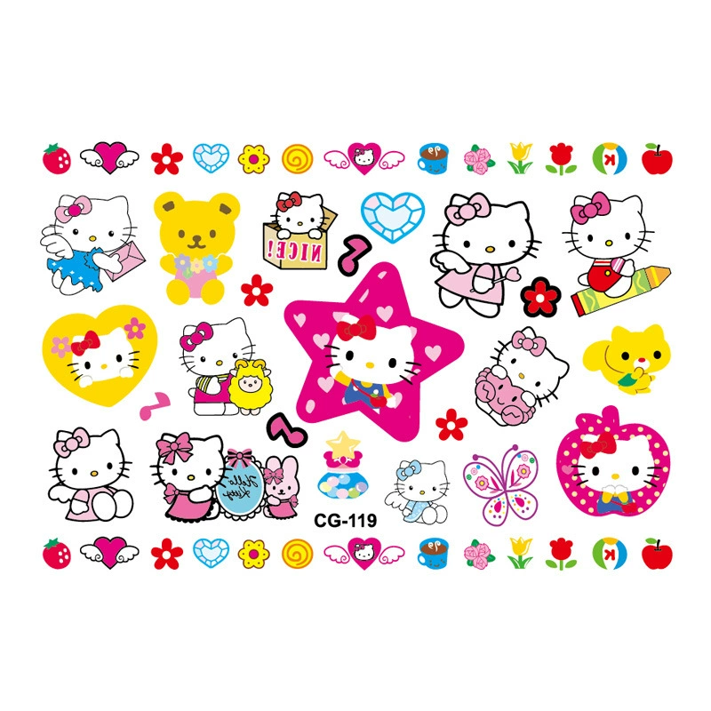 Hello kitty, мультяшные детские тату-наклейки