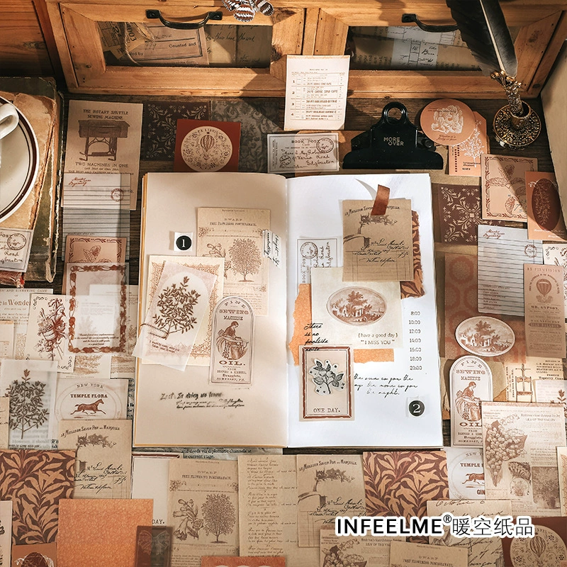 Набор материалов Infeel.me серия «Ода вчерашнему дню» ретро литературный аккаунт DIY декоративные наклейки 80 листов 4 дизайна