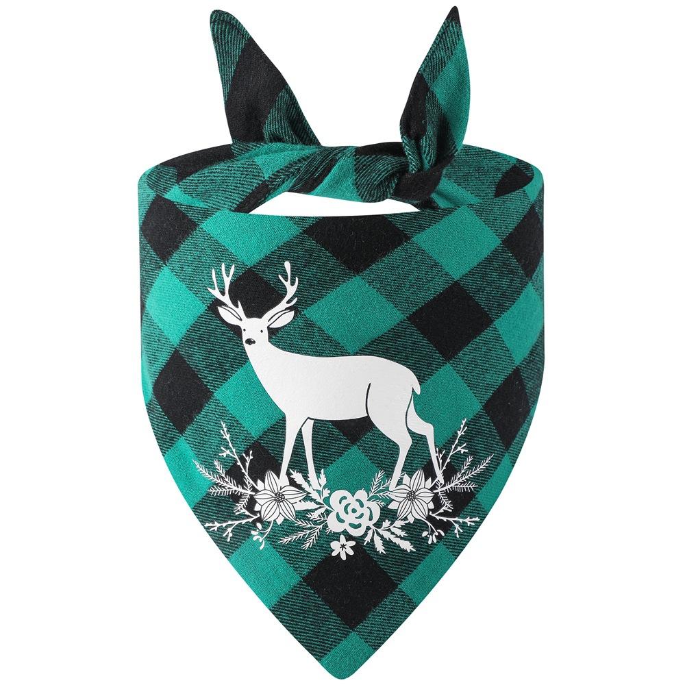 Los fabricantes nuevos transfronterizos de algodón a cuadros toalla triangular perro Toalla de saliva