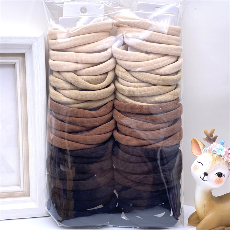 009 leche color té Toalla grande etiqueta de tela banda para el cabello cuerda para el cabello banda de goma un yuan dos yuanes tienda accesorios para el cabello accesorios para la cabeza