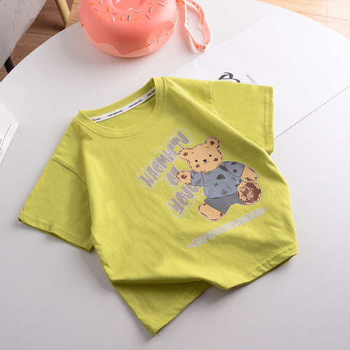 Children's short-sleeved T-shirt pure cotton summer new style boys' clothes girls' combed cotton clothes parent-child clothing children's clothing wholesale