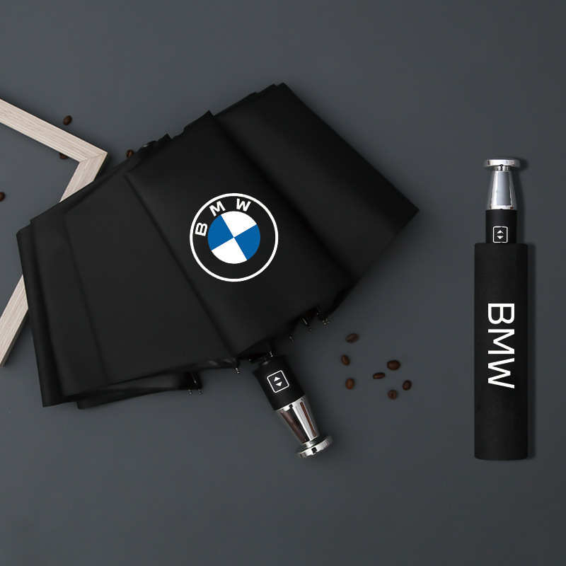 Paraguas Rolls-Royce con 10 varillas, plegado automático, revestimiento negro para protección solar, paraguas Mercedes, paraguas con logotipo de coche de tienda 4S.