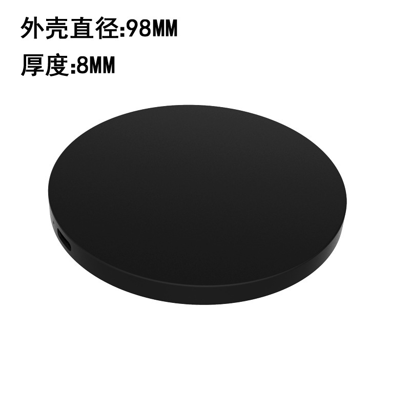 デスクトップ用丸型ワイヤレス充電器ケース、プラスチック製丸型2ピース式カムロックワイヤレス充電器ケース98MM|undefined