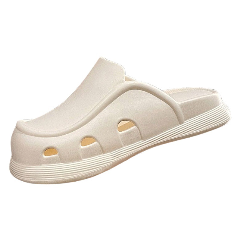 Zapatos elegantes de alto aspecto con suela gruesa para mujer EVA súper suave antideslizante desgaste exterior simple dormitorio de estudiantes zapatillas de punta cerrada