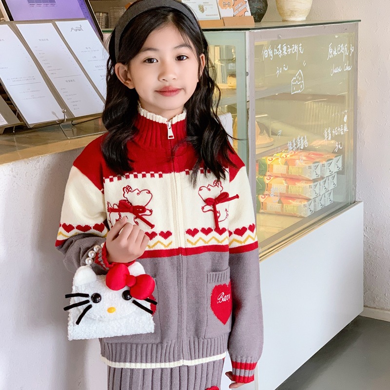 Caricatura lindo gatito niña bolsa de hombro bolsa de perlas de peluche otoño invierno 2026 nuevo accesorios para niños bolsa