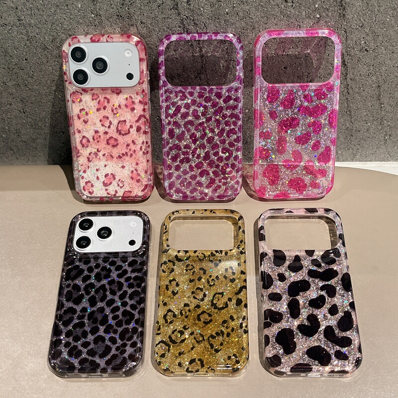 European and American Style Personalized Gold Foil Glitter Leopard Print Suitable for iPhone 17 Pro Max Phone Case 16 Pro Full Cover Case 14/15 European and American Style Personalized Gold Foil Glitter Leopard Print Suitable for iPhone 17 Pro Max Phone Case 16 Pro Full Cover Case 14/15