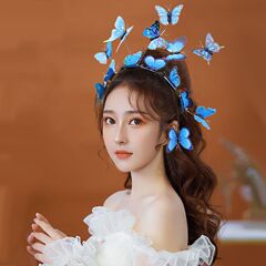アマゾンの新型頭飾り韓国式花嫁超仙森系仙美花輪カチューシャ結婚蝶アクセサリーカチューシャ