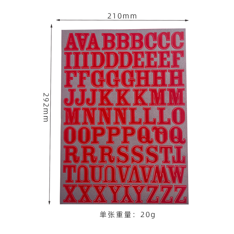 红色-大号字母闪粉贴