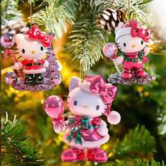 クロスボーダーの新型アニメピンクの猫のリュックサックの新型の熱い販売の2d平面のキーホルダーのアクセサリー