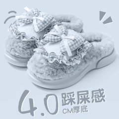 情侣款棉拖鞋女款2025新款秋冬季室内家居保暖防滑加厚加绒棉鞋女