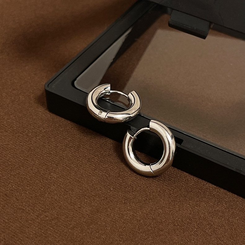 Earrings Classification 1 Pair Quantity Daily Occasion 1 Pair Fashion Geometric Polishing Plating Titanium Steel 18K Gold Plated Earrings
