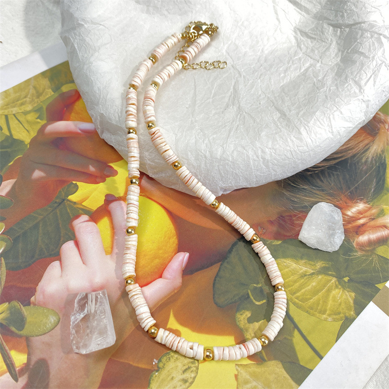 设计师款波西米亚风撞色百搭琉璃圆球项链串珠女夸张跳动高级项饰