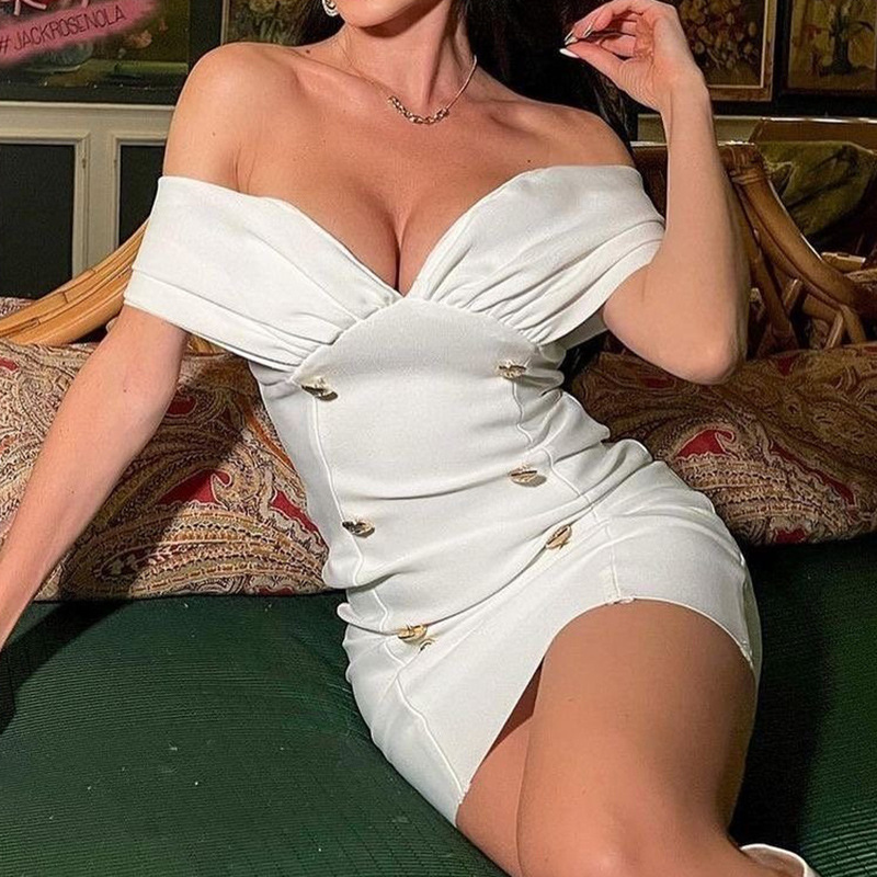 Amazon Explosions European and American Summer Women's Sexy Party Shoulder Waist Hip Tube Top Skirt Dress Summer