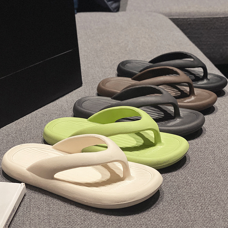 Zapatillas de suela gruesa de eva transfronteriza para hombres, sandalias y zapatillas de verano, zapatos de playa con clip, pisando mierda, pareja, chanclas, mujer