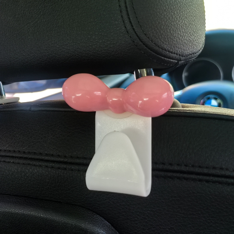 Dopamina bowknot respaldo de la silla del coche gancho trasero almacenamiento en el coche rosa coche cosas buenas regalo nuevo coche mujer