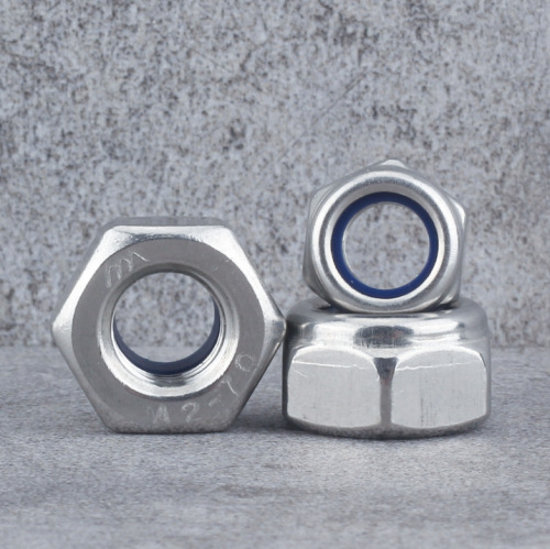 304 stainless steel anti-loosening nut nylon locking nut galvanized loosening nut self-locking nut M4/M5/M6/M8