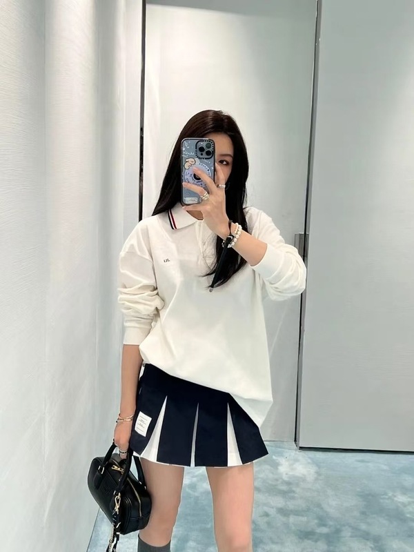 25新款正确版MM家新款小标刺绣长袖POLO宽松休闲男女同款T恤上衣|undefined