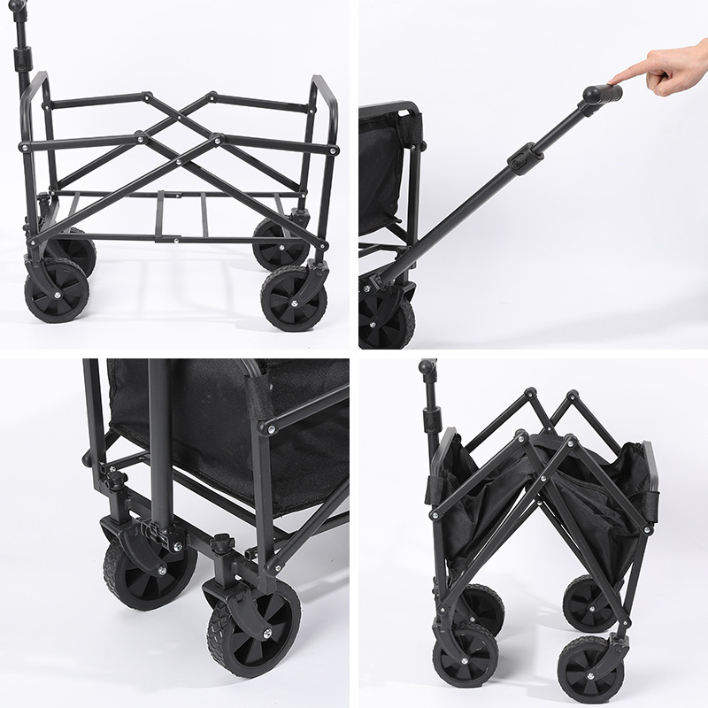 Carro de acampada con ruedas estrechas de 4 pulgadas para uso doméstico, carrito de compras plegable multifuncional, adecuado para niños, pesca, camping, picnic, carrito portátil.