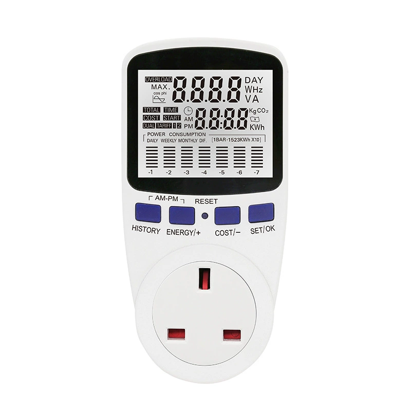 Прямые продажи с фабрики, британская вилка, диаграмма, розетка для измерения мощности, бытовая розетка для выставления выставления монитора мощности