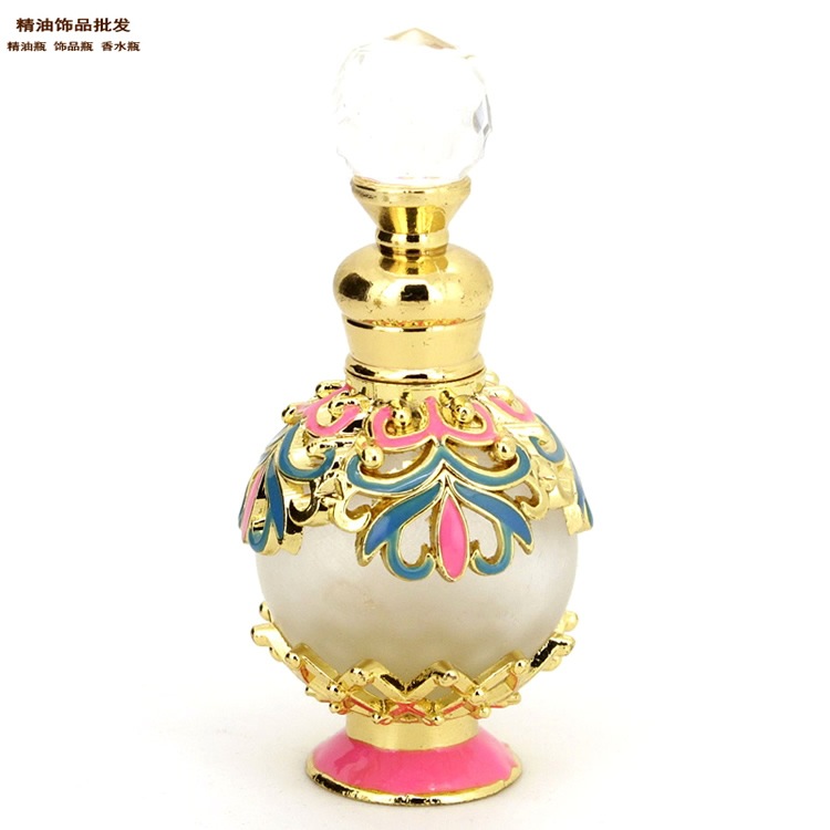 精油饰品网15ml金色球形粉蓝花香水瓶2.jpg