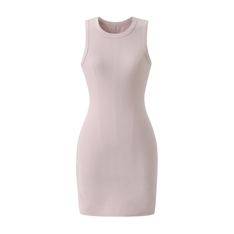 26187-European and American Style Sexy Round Neck Hip-Hugging Dress 2026 Spring and Summer New Women's Waist-Slimming Tank Dress 26187-European and American Style Sexy Round Neck Hip-Hugging Dress 2026 Spring and Summer New Women's Waist-Slimming Tank Dress