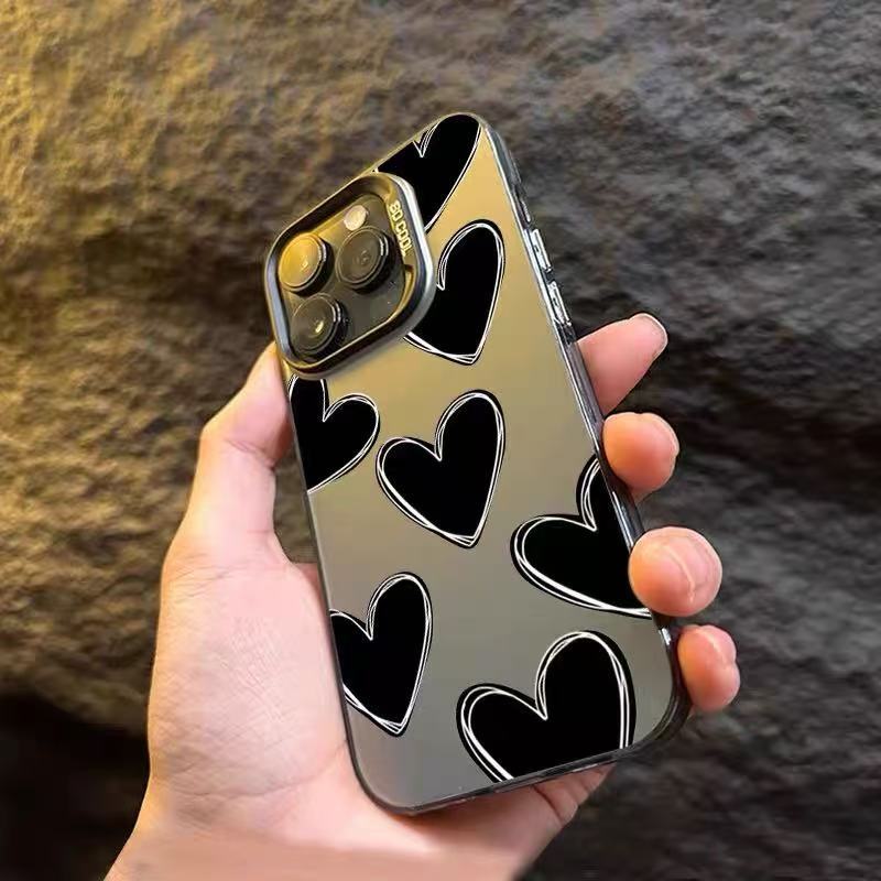Nueva funda para teléfono con forma de corazón estilo coreano y japonés, compatible con iPhone 17, Apple 16 Pro Max/15, a prueba de golpes 14 Pro 13, estilo europeo y americano.