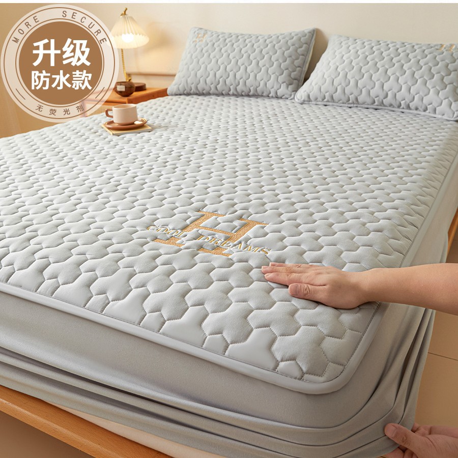 Colcha impermeable acolchada Colcha de cama engrosada de una pieza Cubierta de cama con todo incluido Cubierta protectora de colchón 2025 Nuevo Four Seasons Universal