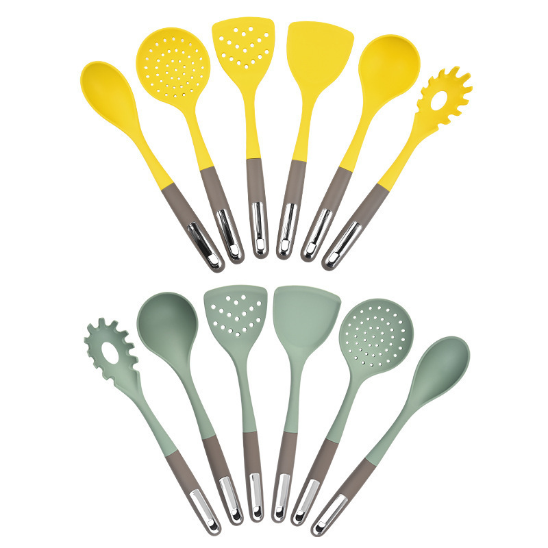 Juego de pala especial para sartén antiadherente resistente a altas temperaturas, pala de silicona para cocinar, cuchara antiadherente, utensilios de cocina, espátula de silicona