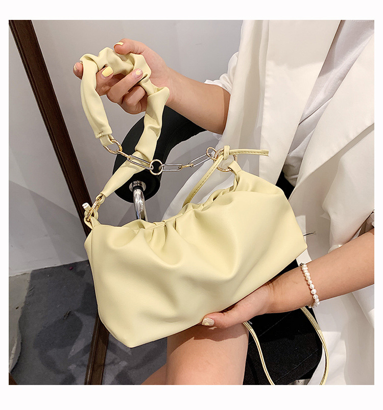 Western Style Pleated Chain Cloud Bag Female Summer 2021 New Fashion Simple Shoulder Underarm Bag Crossbody Dumpling Bag display picture 8