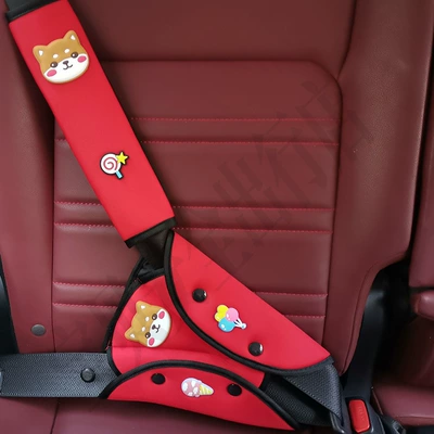 Seat belt shoulder pad: Rear Seat Babies - red-puppy-suit