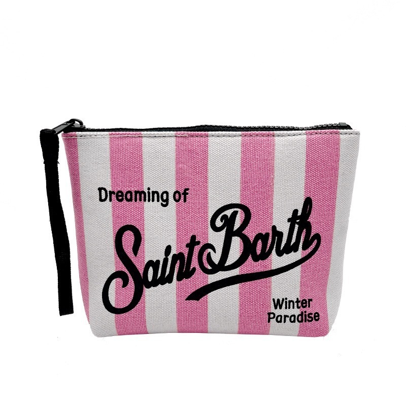 SAINT BARTH秋冬新款手拿包女Clutch Bag彩色豹纹 帆布潜水手提包|undefined