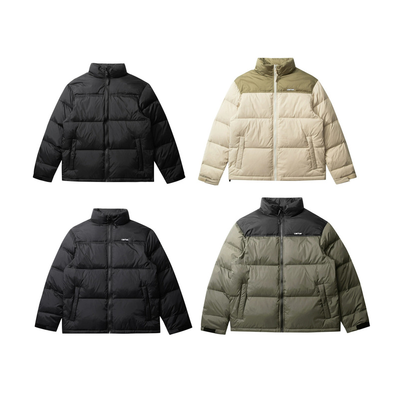 Kaha Embroidered Color-Blocked down Jacket Waterproof Trendy Loose Thickened Couple's Coat