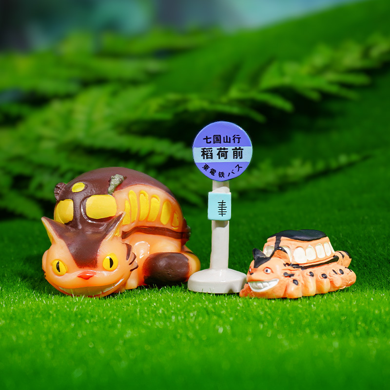 Adornos de escenas pequeñas al por mayor, farolas creativas, peceras, paisajismo, ciruela pequeña, luna pequeña, micro paisaje, señal de estación de arroz antes del río